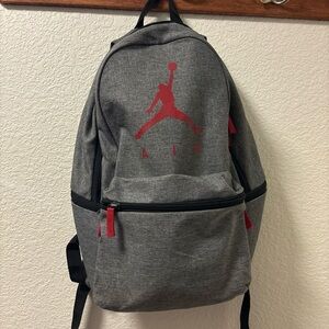 Air Jordan backpack gray and red